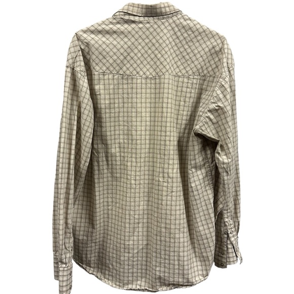 Cody James Western Button Snap Up Cream Cotton Long Sleeve Shirt Men Large - Picture 2 of 5